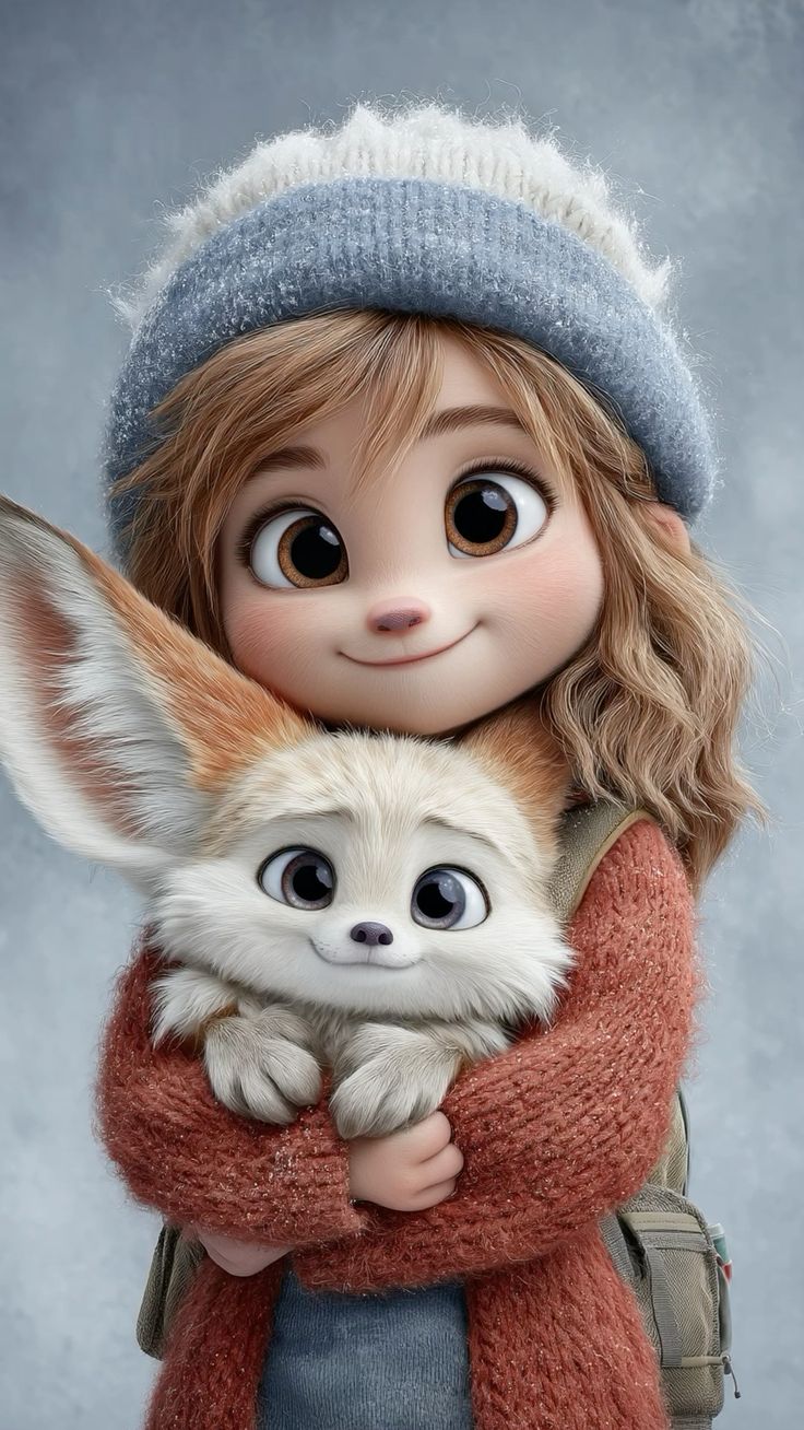 温馨的3D动画插画