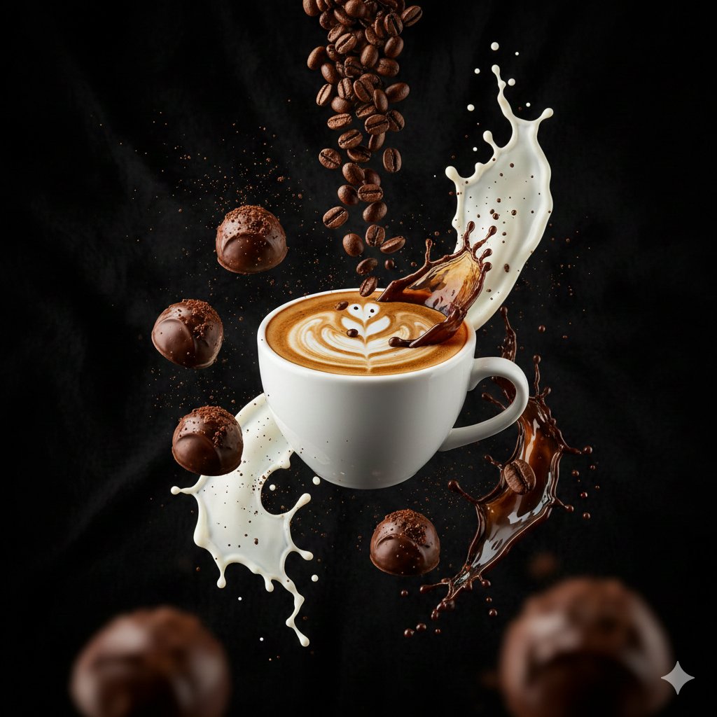 令人垂涎的咖啡与巧克力