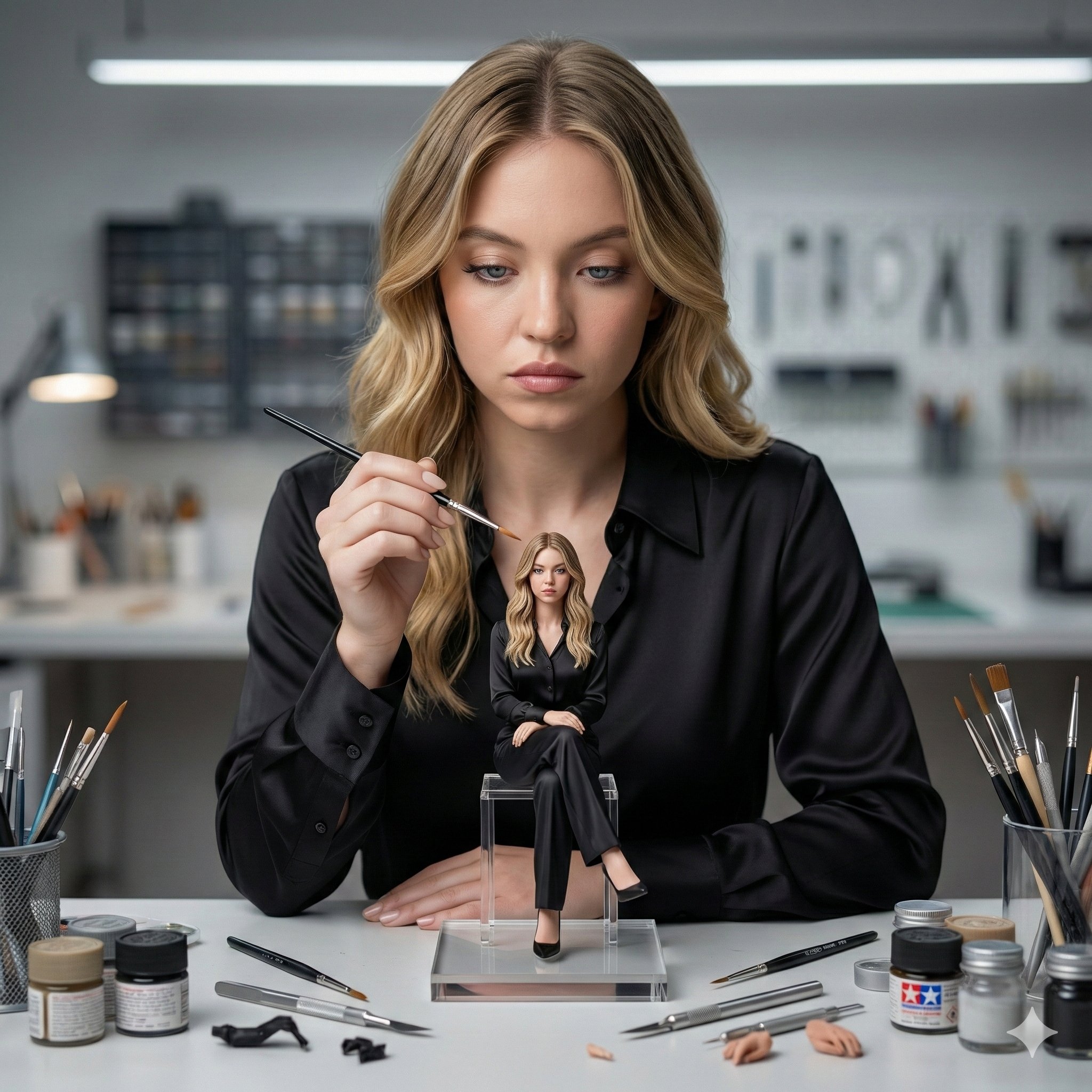 艺术家精心绘画的微型人偶