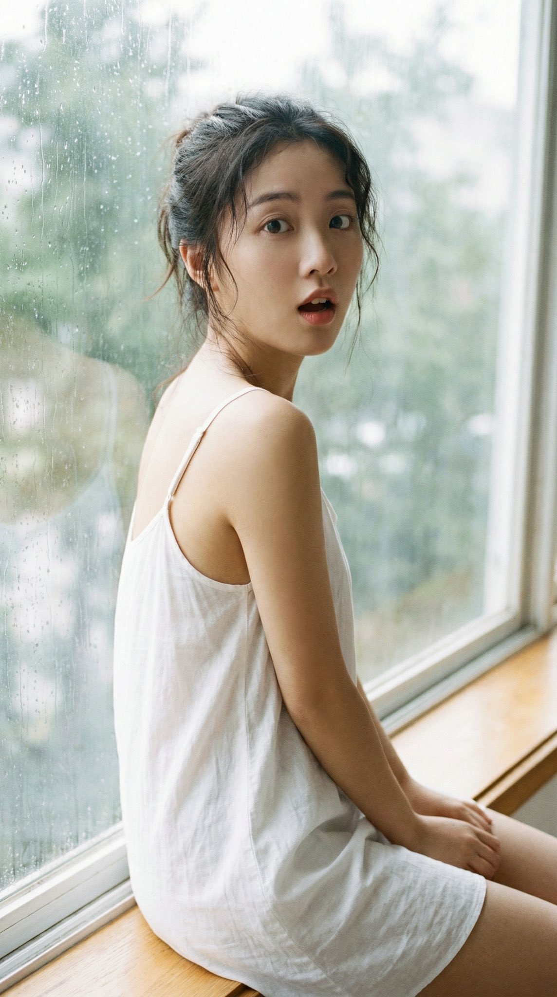 AI生成电影级质感的初恋女友人像