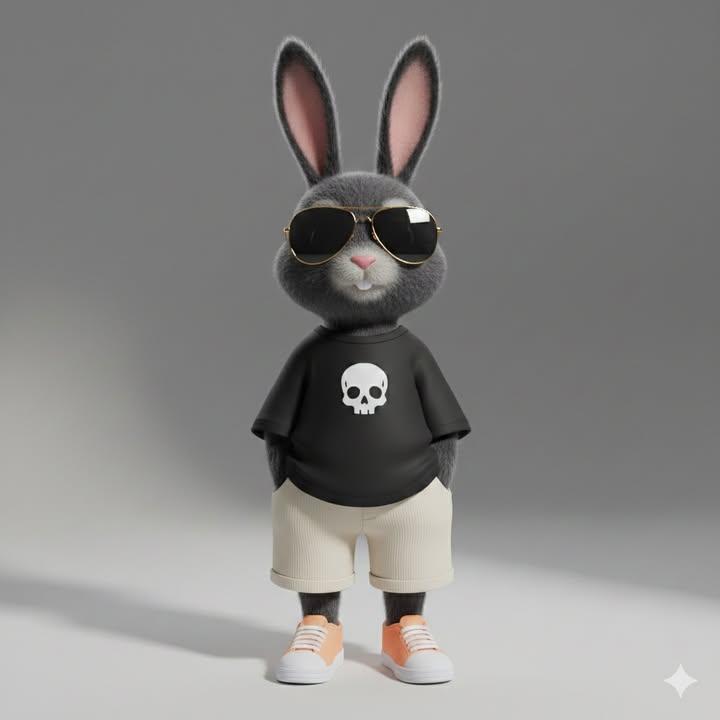 迷你兔子角色3D渲染