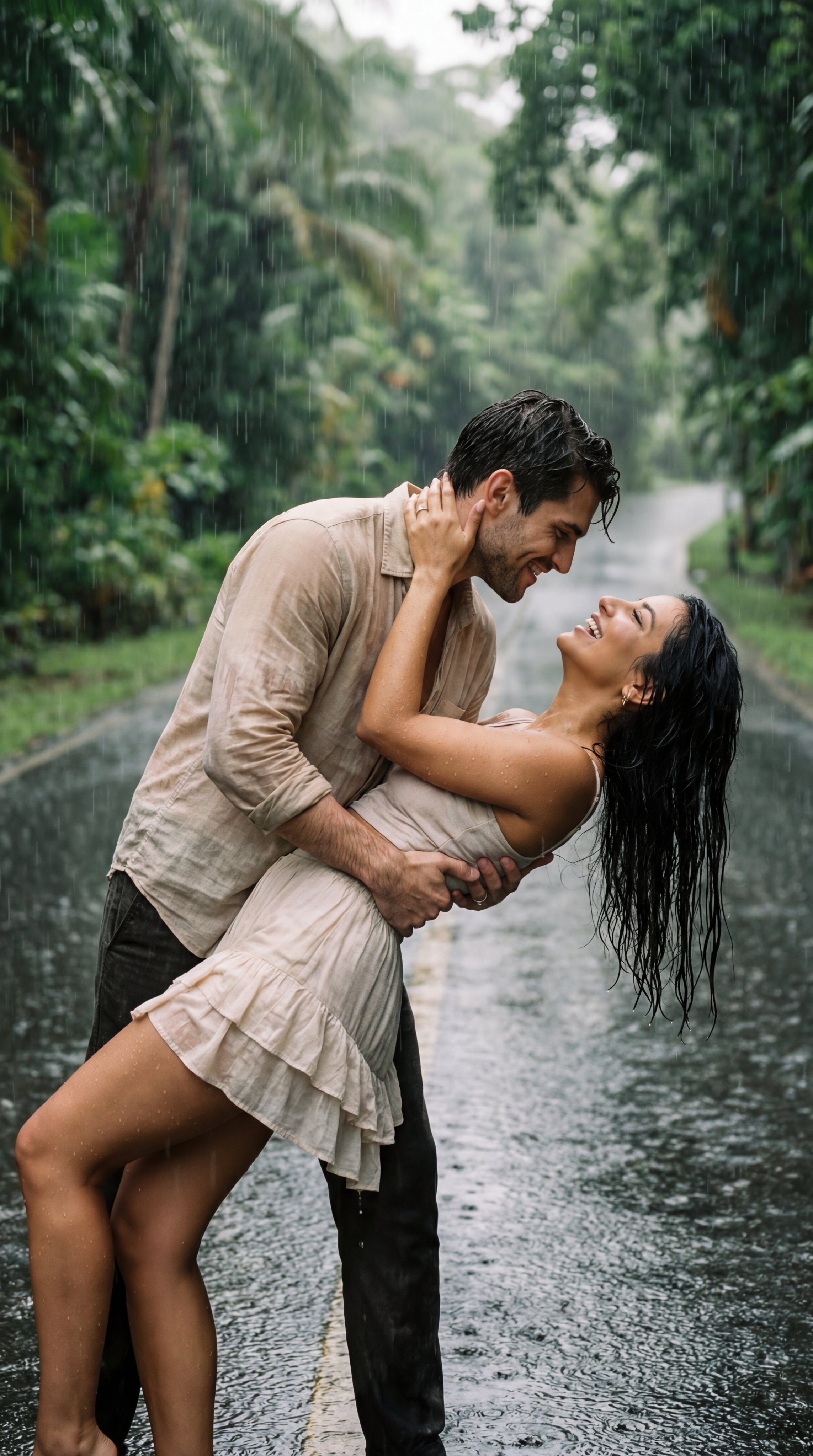 雨中热带丛林浪漫摄影