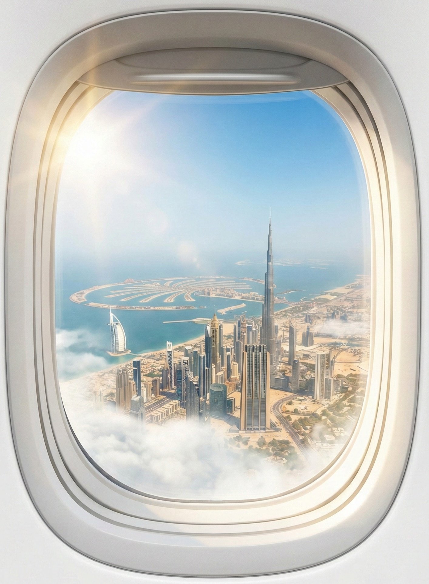 飞机窗口视角的任何国家景观