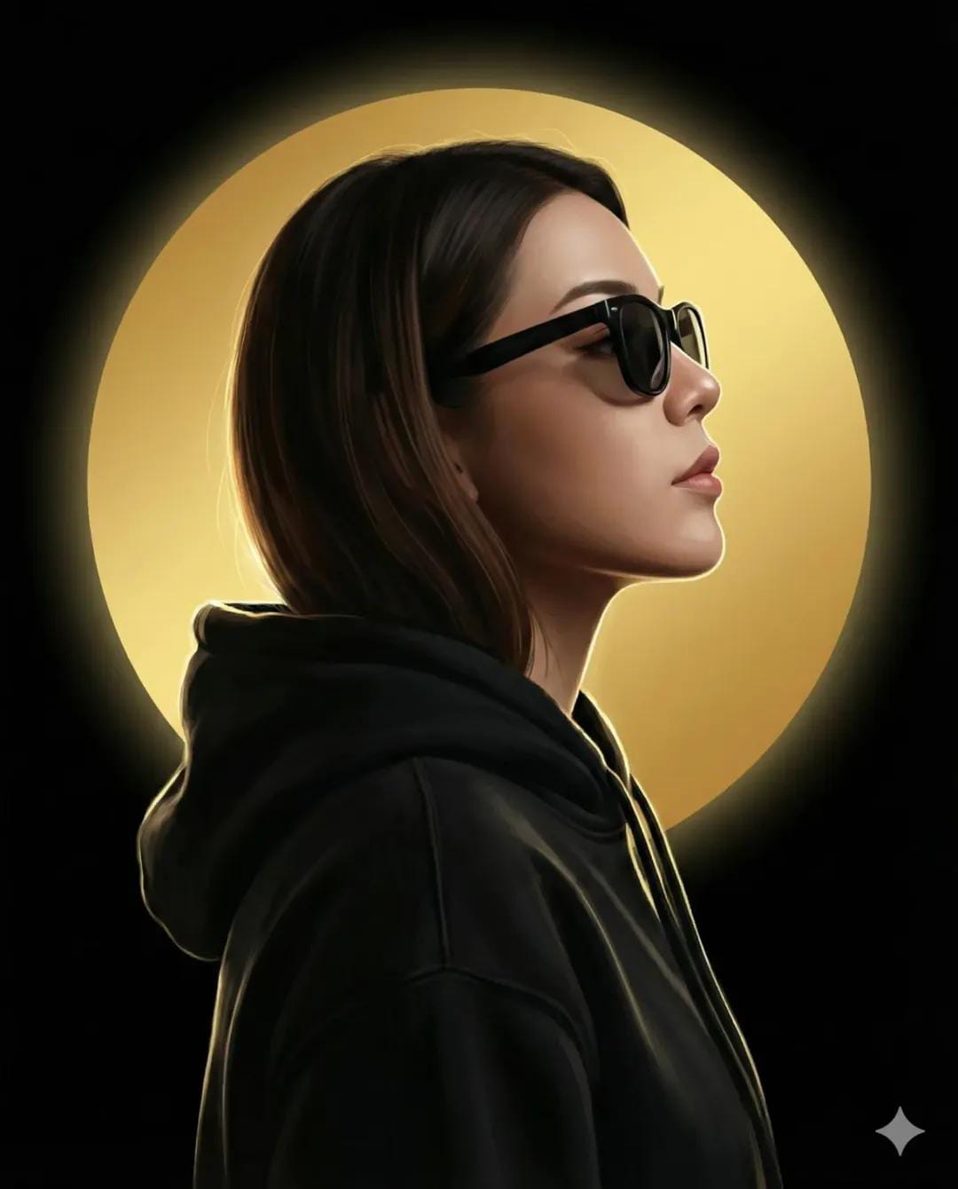 黑 hoodie 造型角色