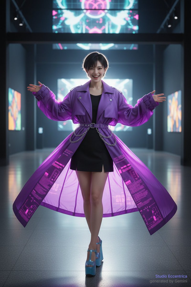 高时尚AI艺术画廊开幕装束