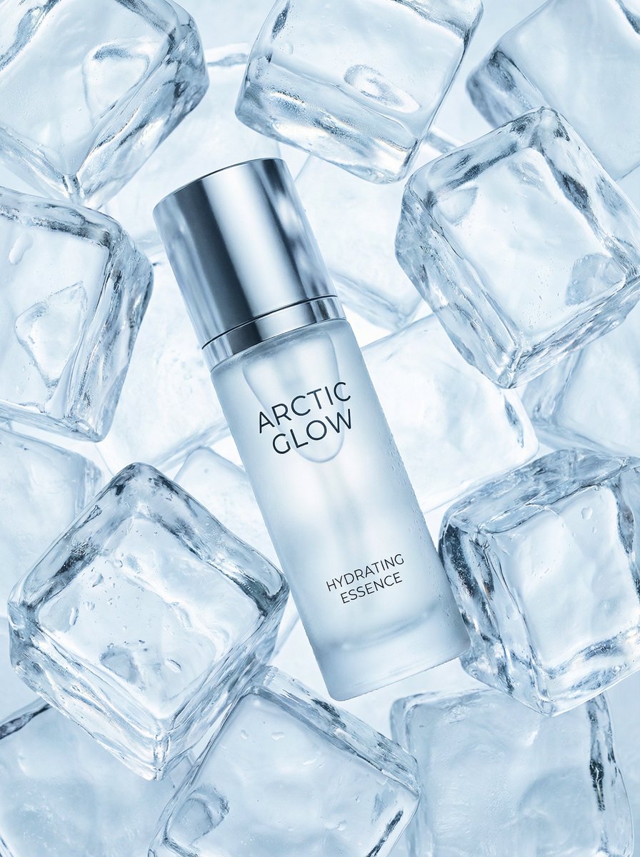 奢华化妆品摄影与冰冻完美结合