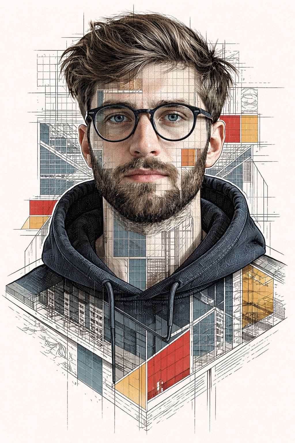 现代主义风格插画肖像