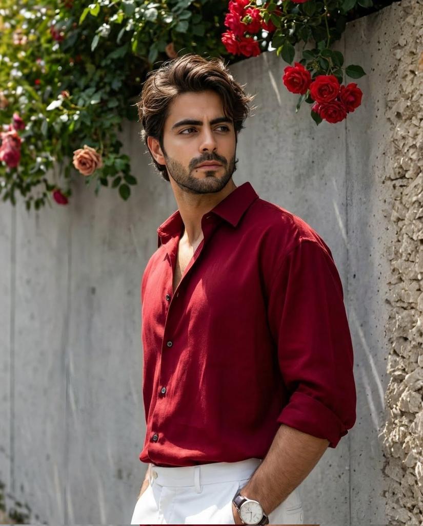 玫瑰与石墙间的瞬间