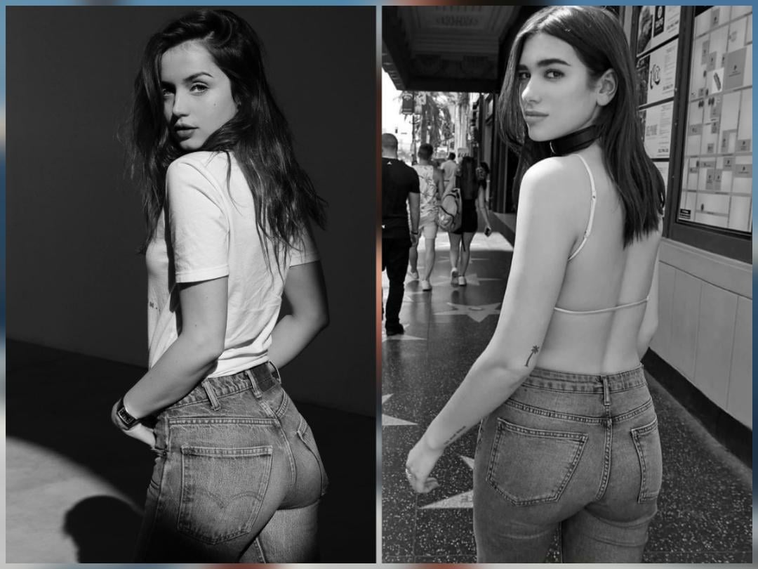 Sydney Sweeney, Ana de Armas, Dua Lipa, 和 Nancy Wheeler 的风格化肖像