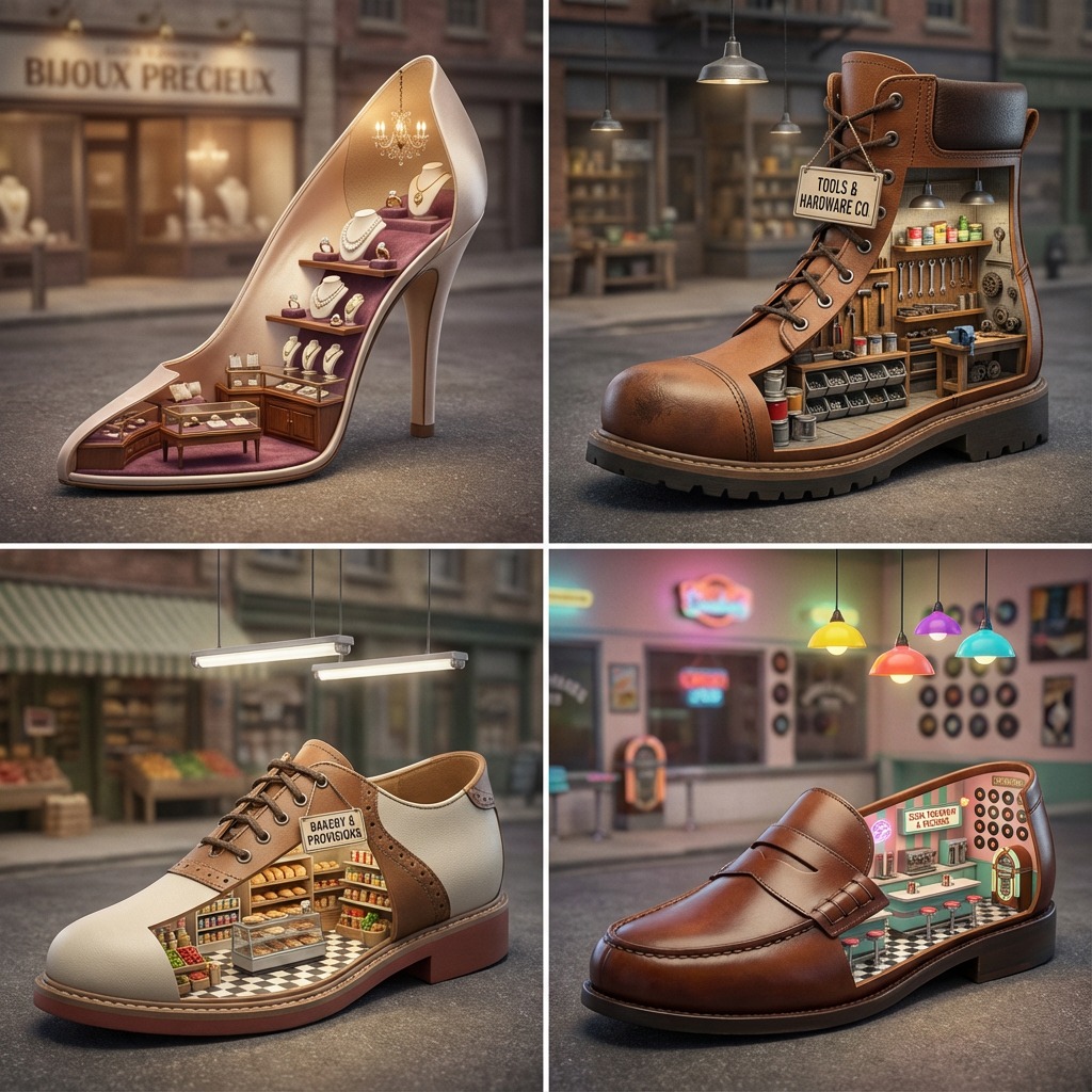 通过鞋子可视化不同时代