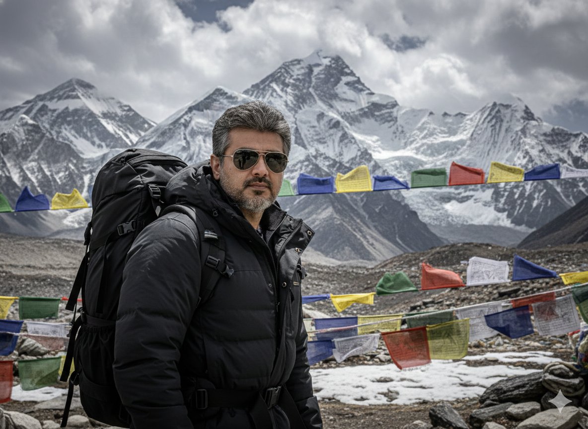 珠穆朗玛峰基地营超写实电影肖像