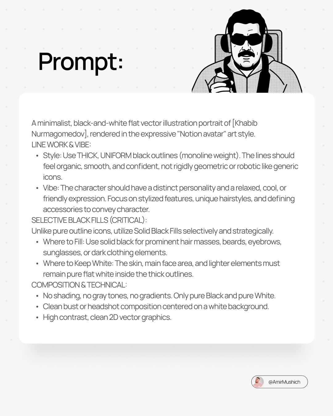 简约黑白矢量插画人像