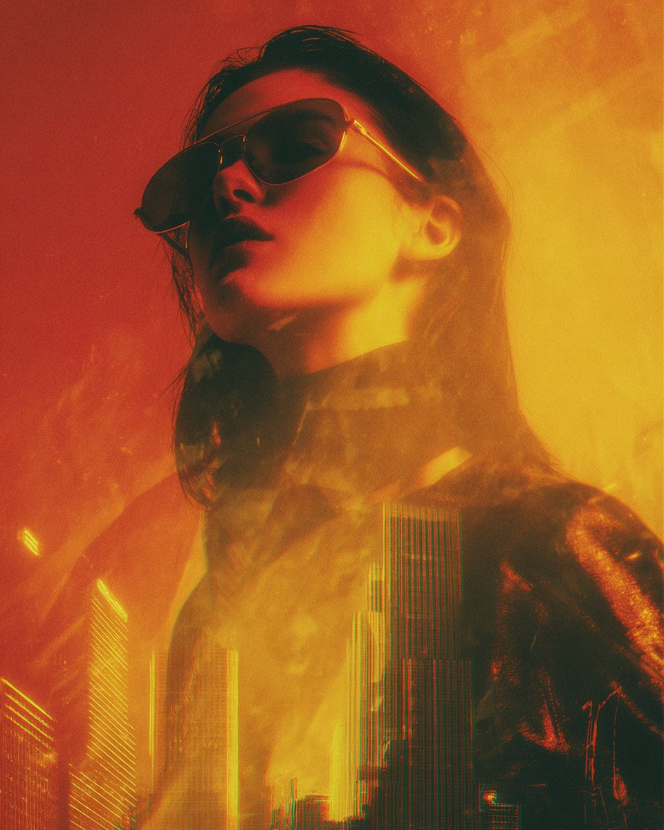 复古未来主义时尚杂志封面