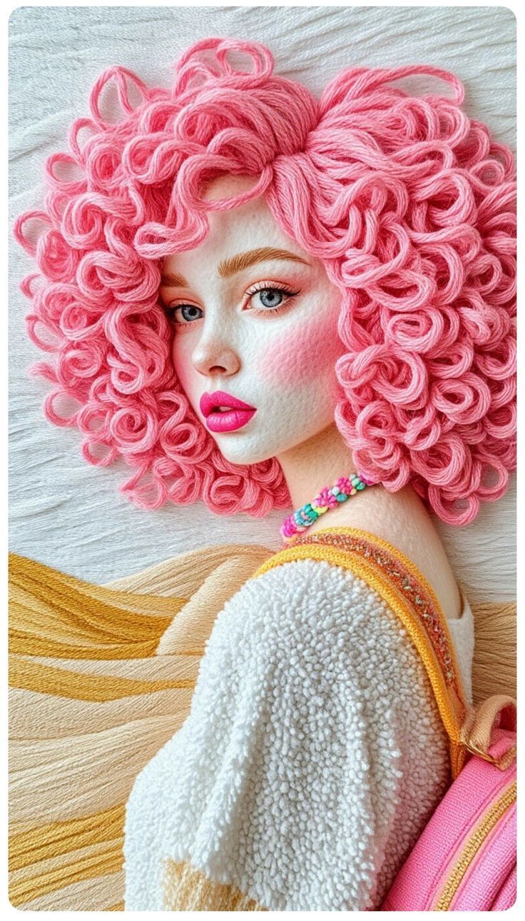 现代年轻女孩3D风格化肖像