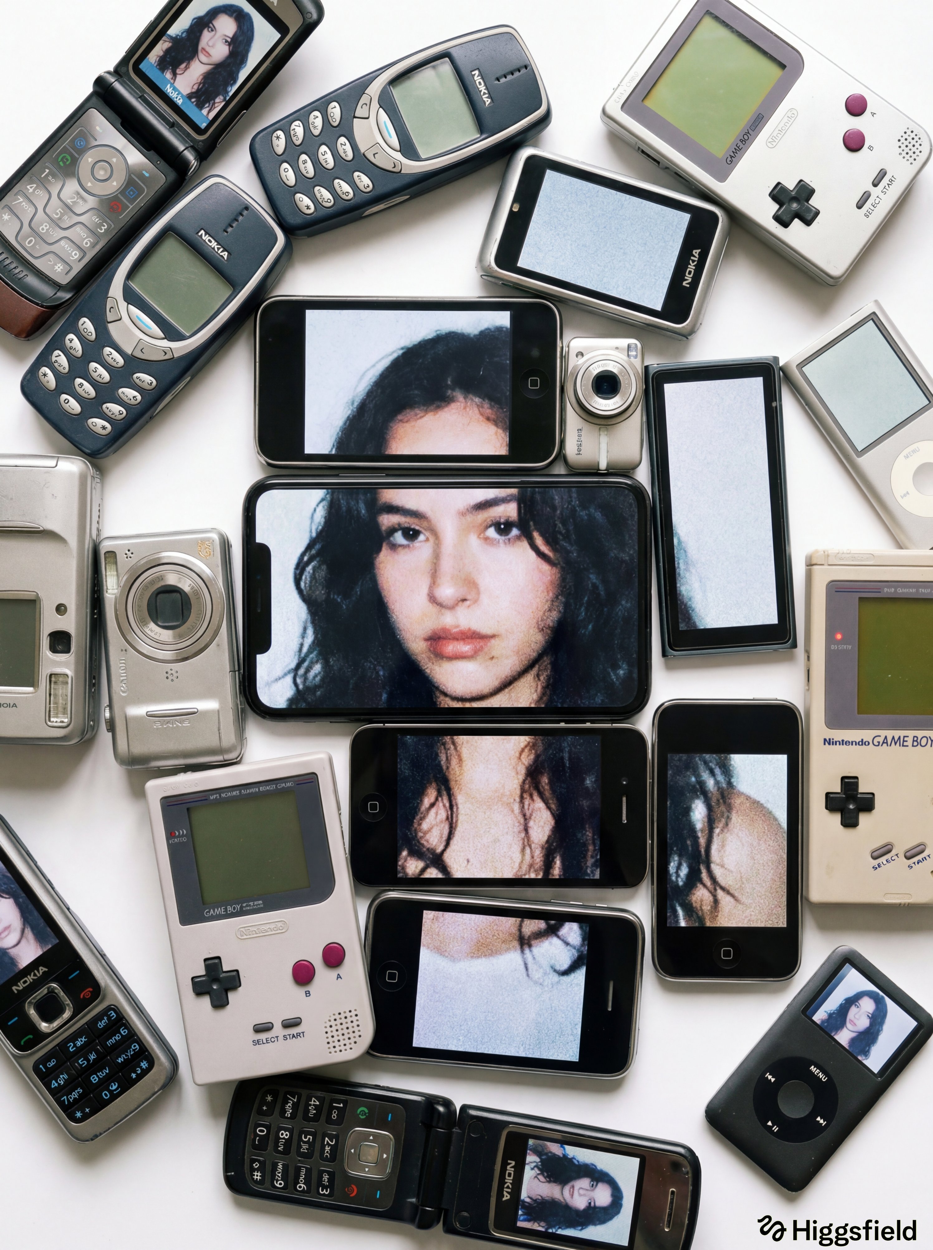 复古电子设备拼贴摄影