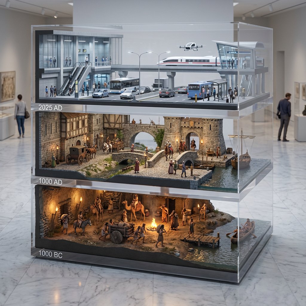 超现实主义深度堆叠交通3D扫描图像