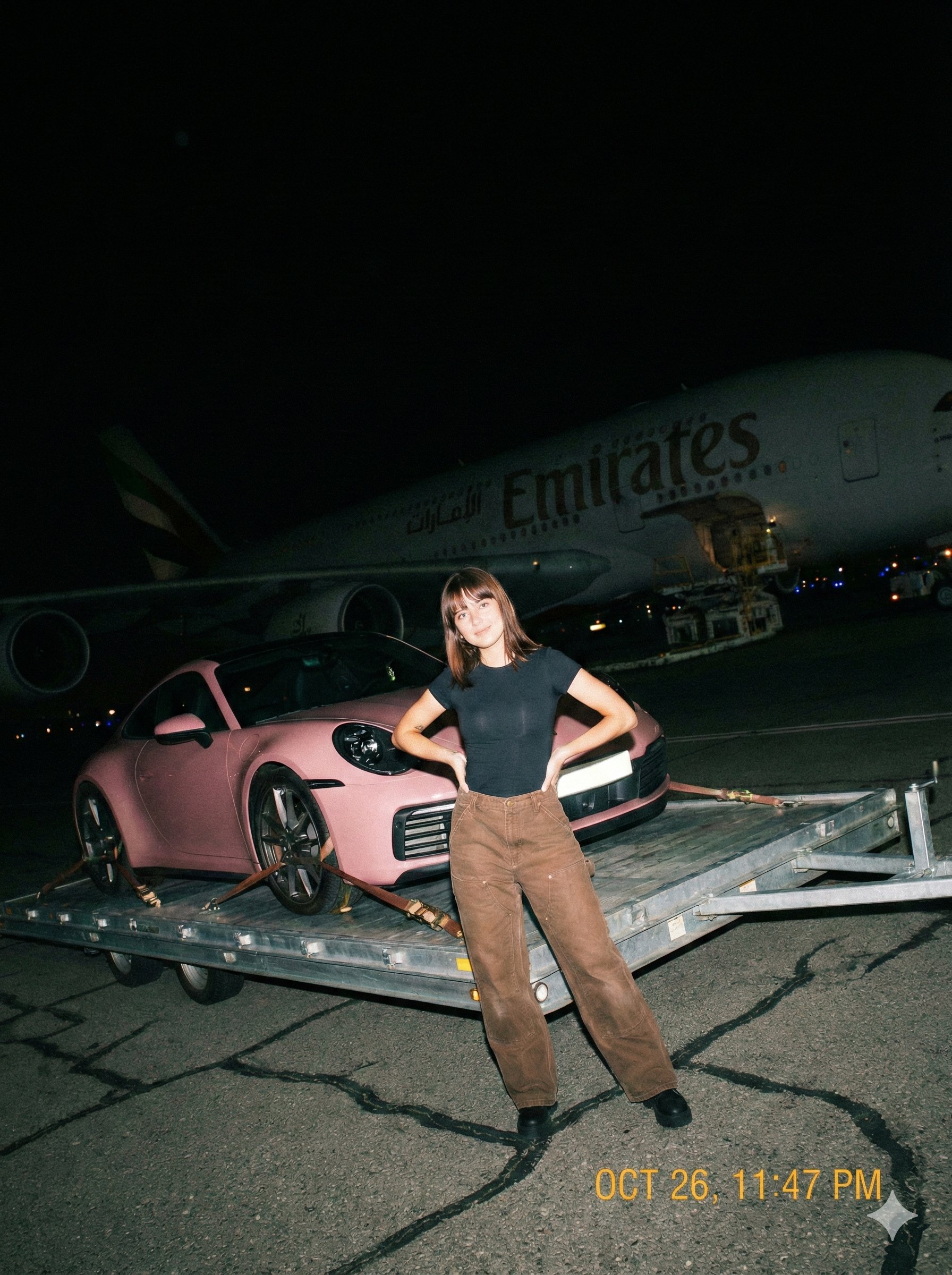 机场跑道夜景摄影