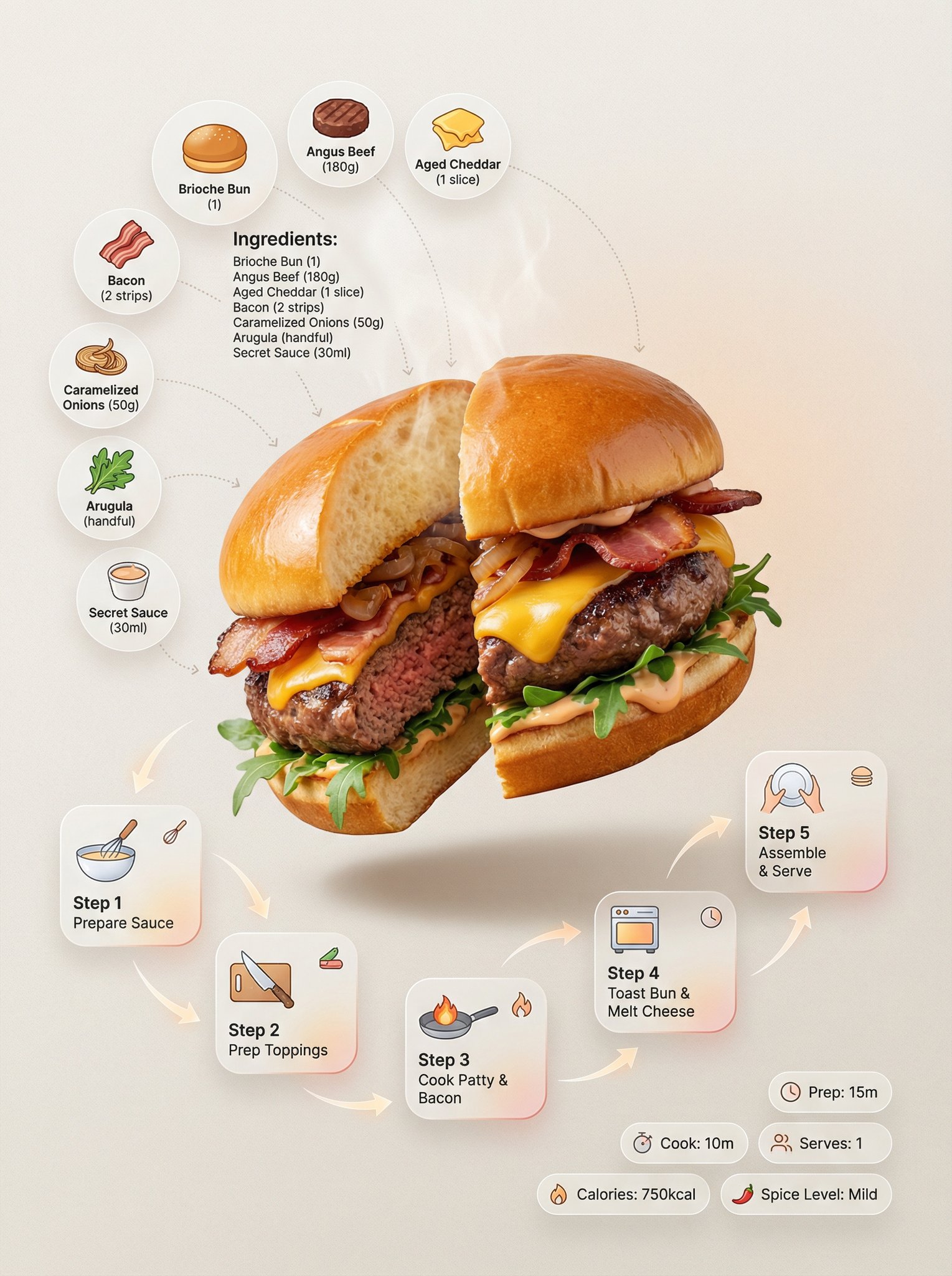 现代风格美食信息图表