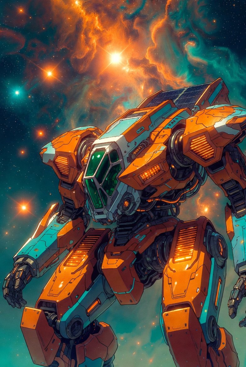 科幻概念尝试：Grok中的机甲战斗服，科幻漫画风格