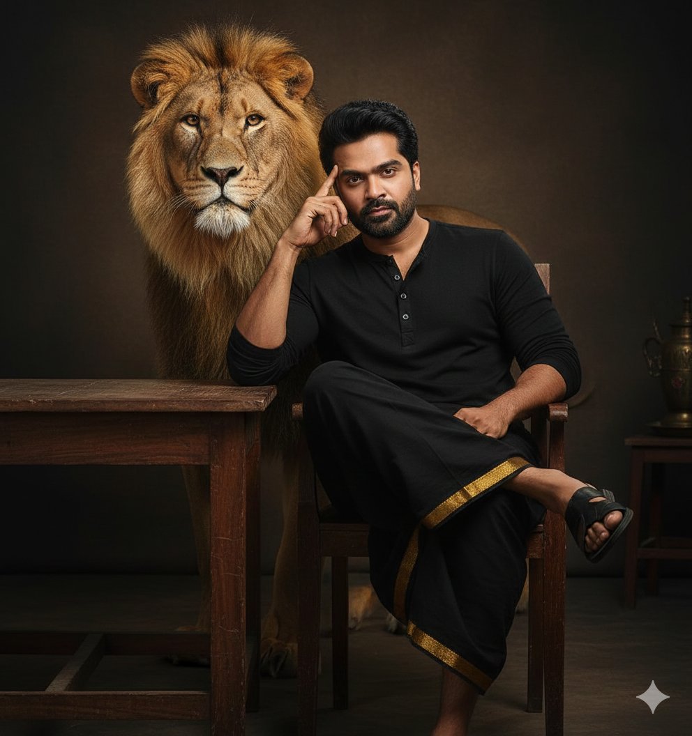 印度男子超现实主义电影肖像