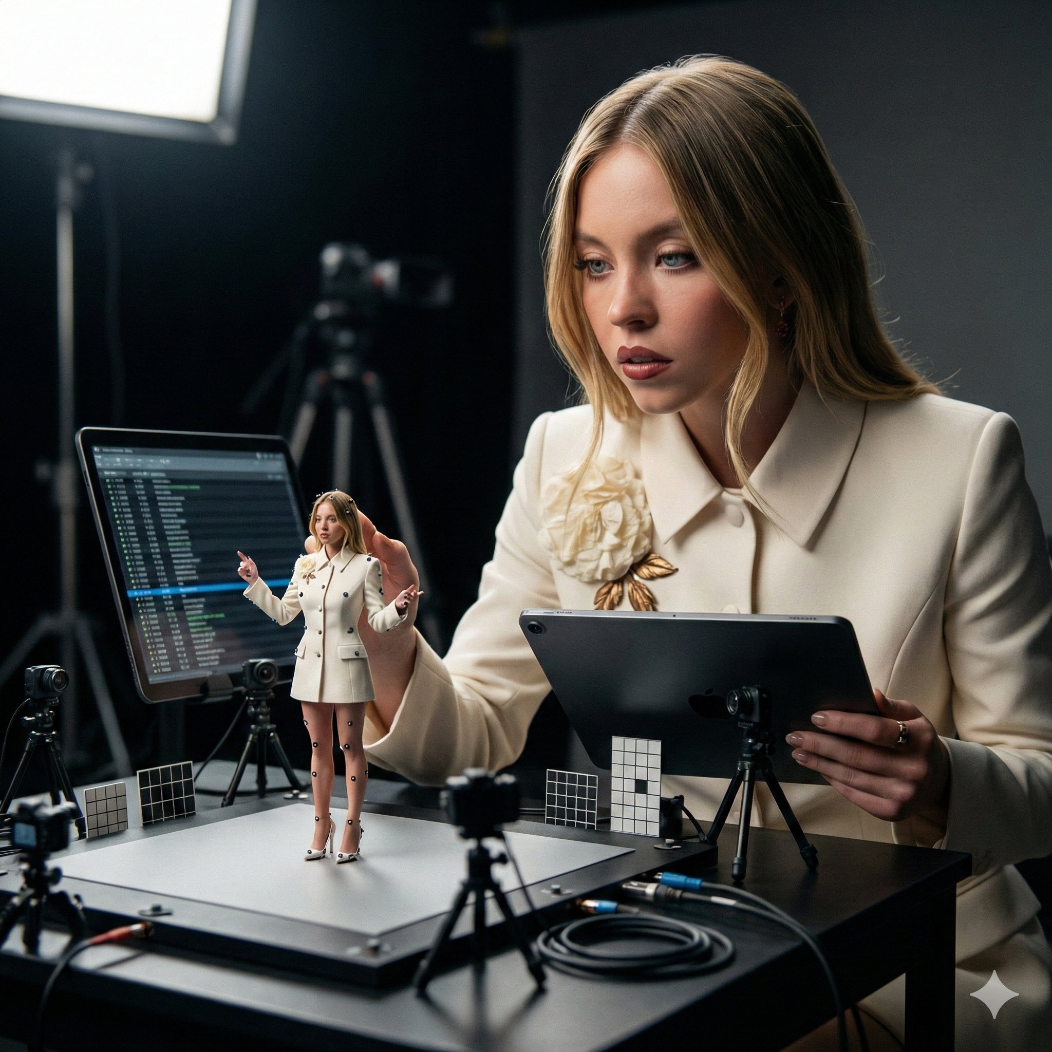 微型动作捕捉舞台场景中的女性导演