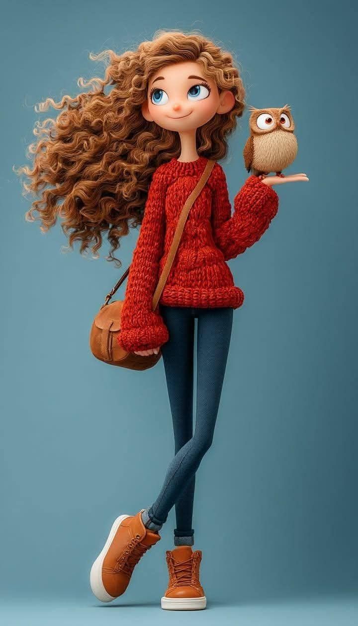 可爱3D风格女孩角色