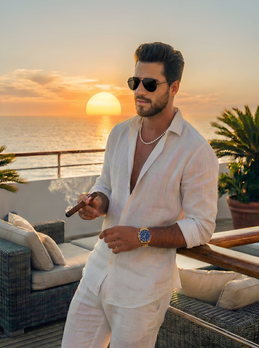 日落时分轻松航行的奢华游艇