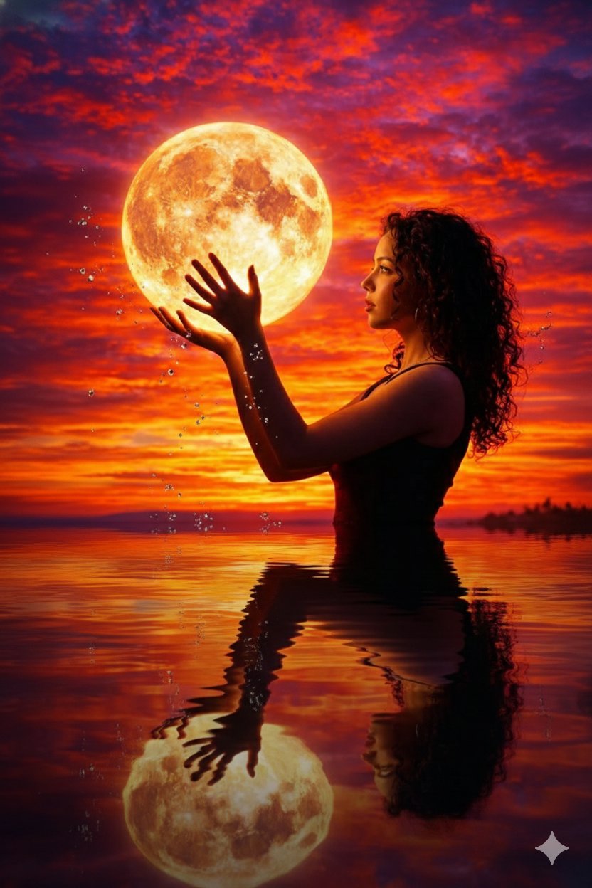 静谧水体中的优雅剪影