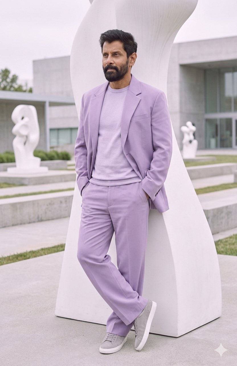 现代艺术博物馆前的一组时尚照片