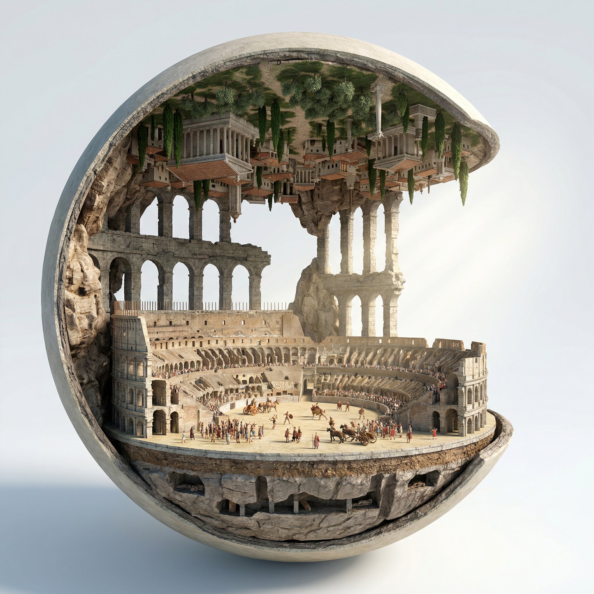 空洞世界提示：纳米香蕉与大型城市结构