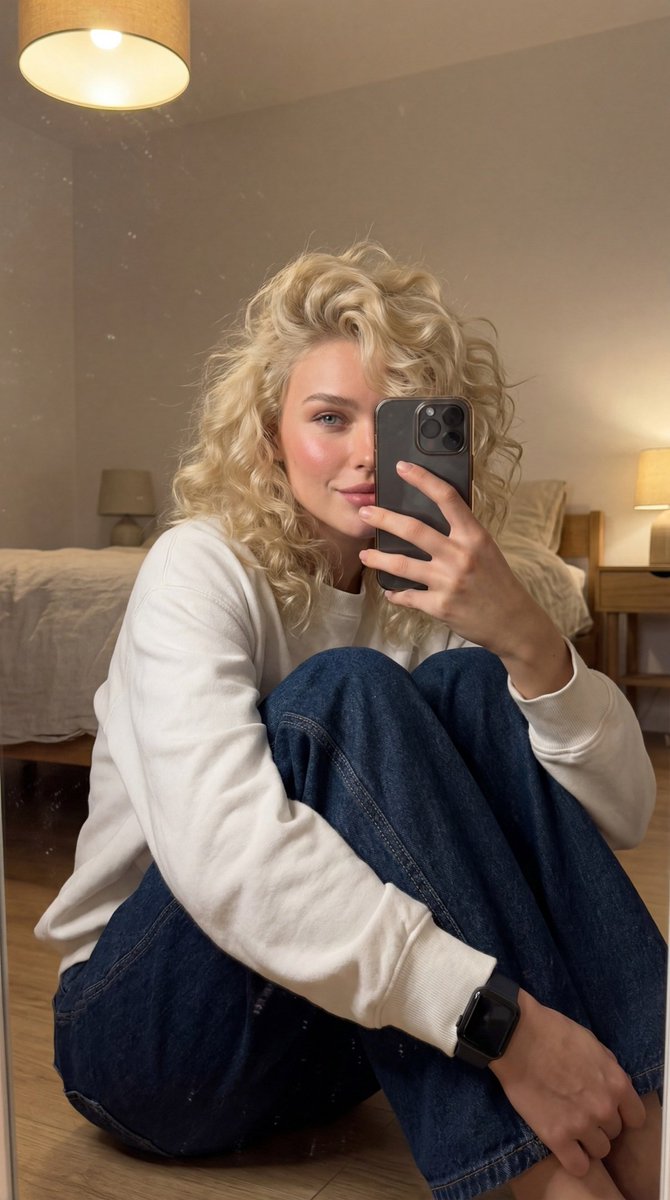 Hyper-realistic Mirror-Selfie Portrait