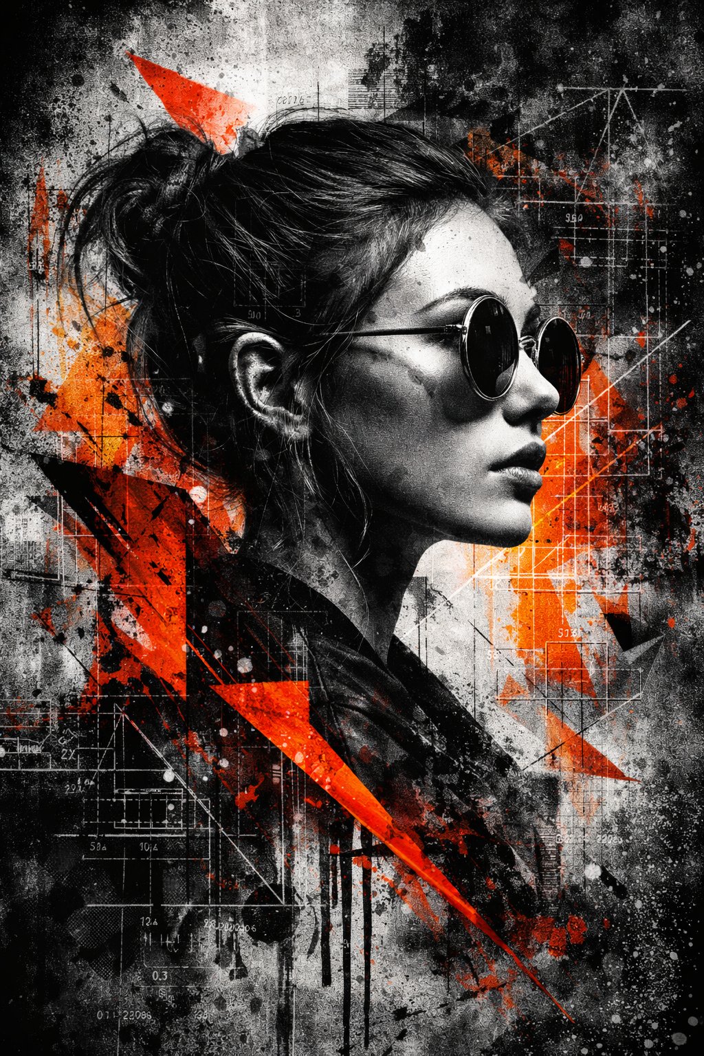 混合媒体艺术肖像