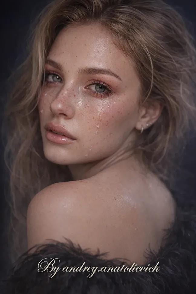 年轻女性转身半身像