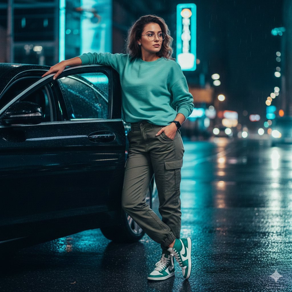 都市时尚夜景人像