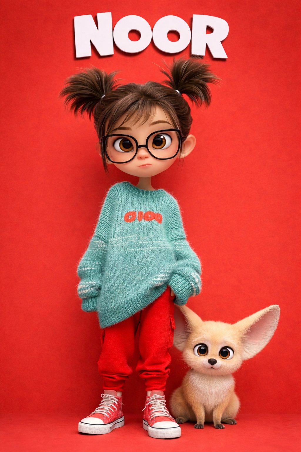 可爱的3D皮克斯/迪士尼风格的卡通女孩