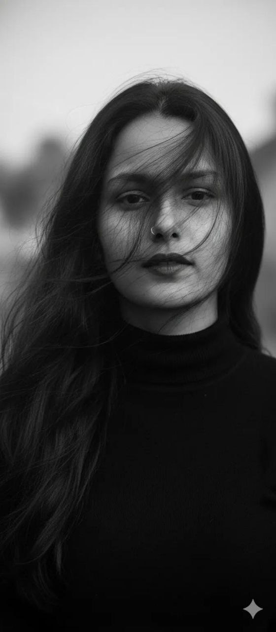 Gemini Nano Banana Pro - 黑白电影肖像