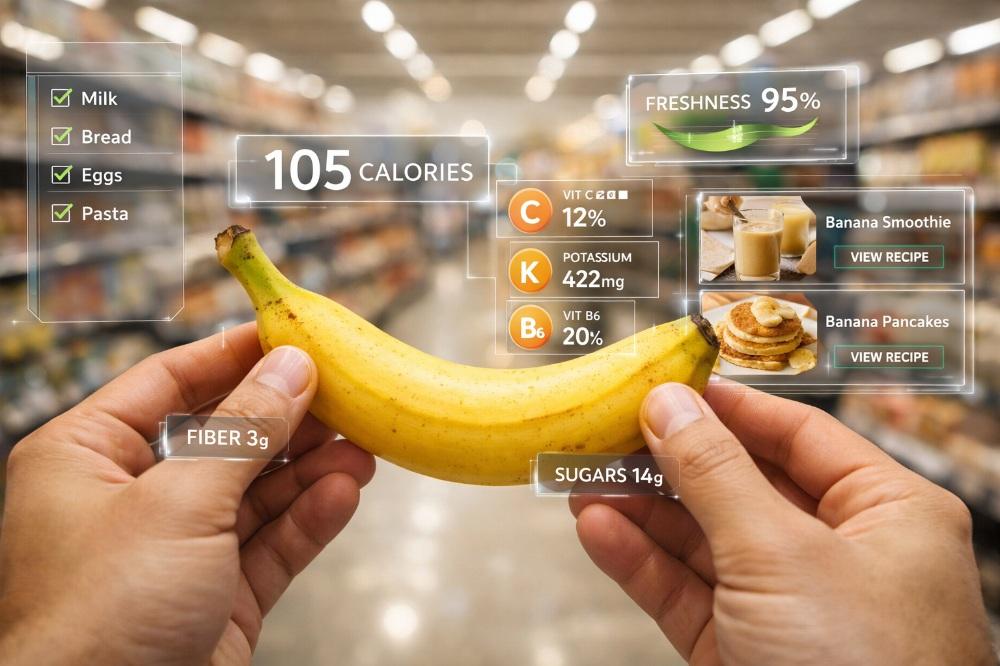 现代超市香蕉展示