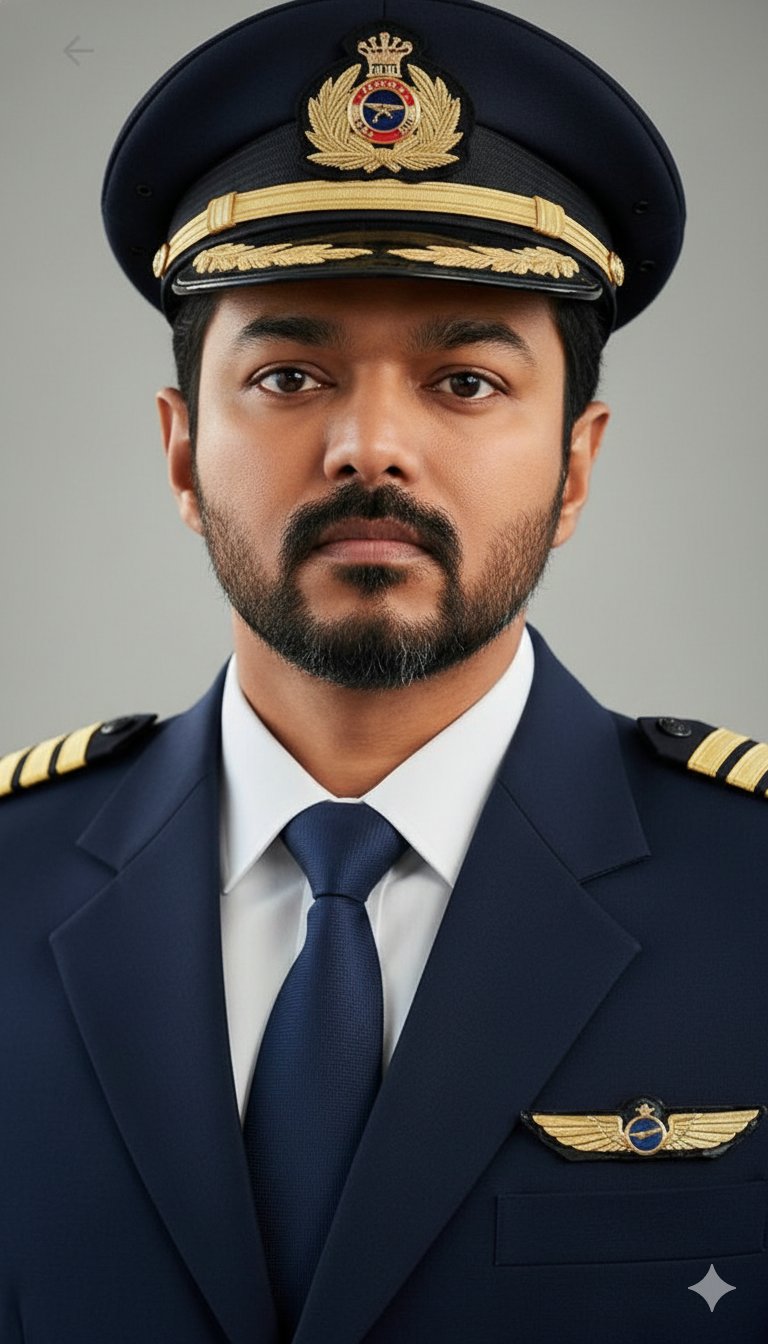 南印度演员扮演商业航空公司机长