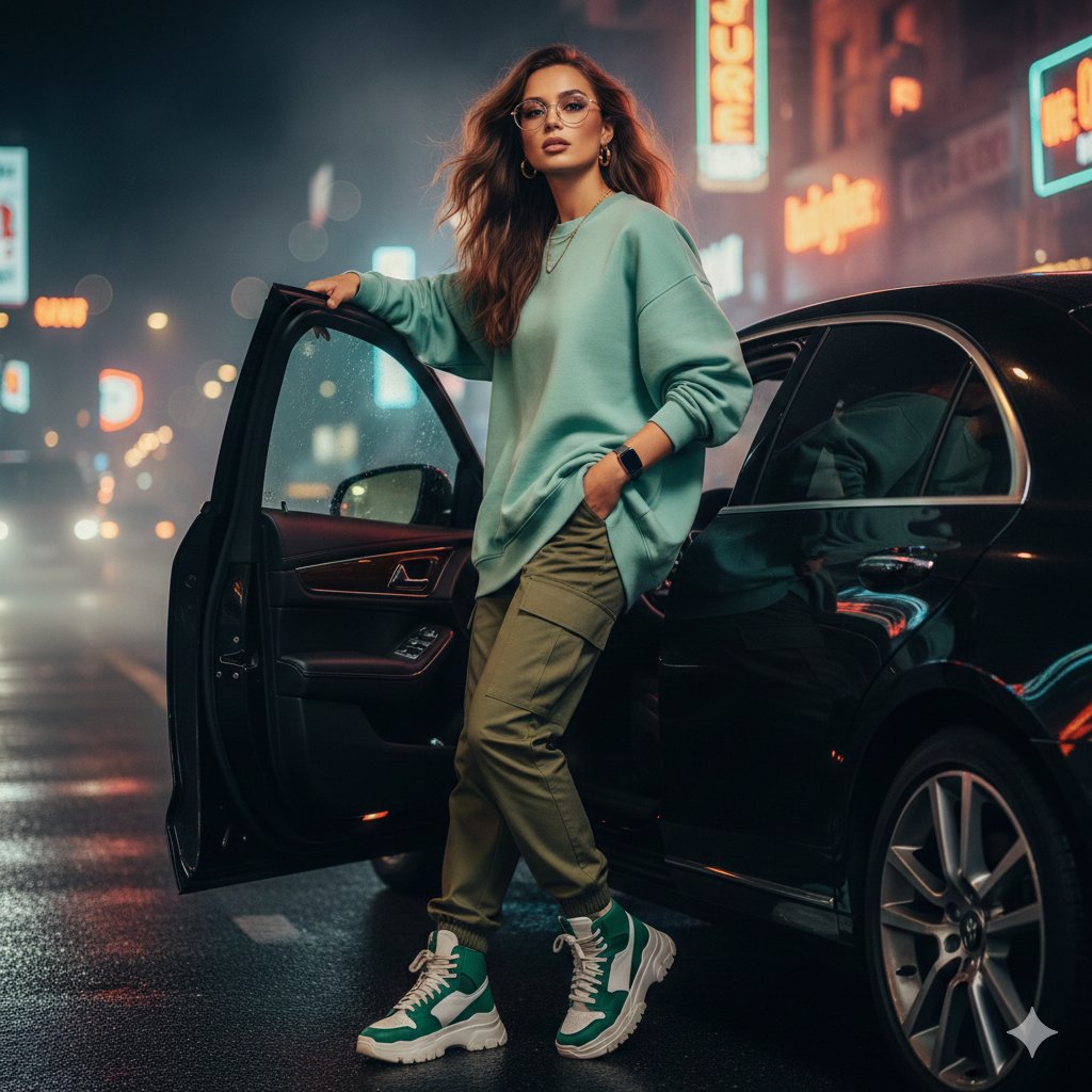 时尚杂志封面风格超现实主义电影肖像