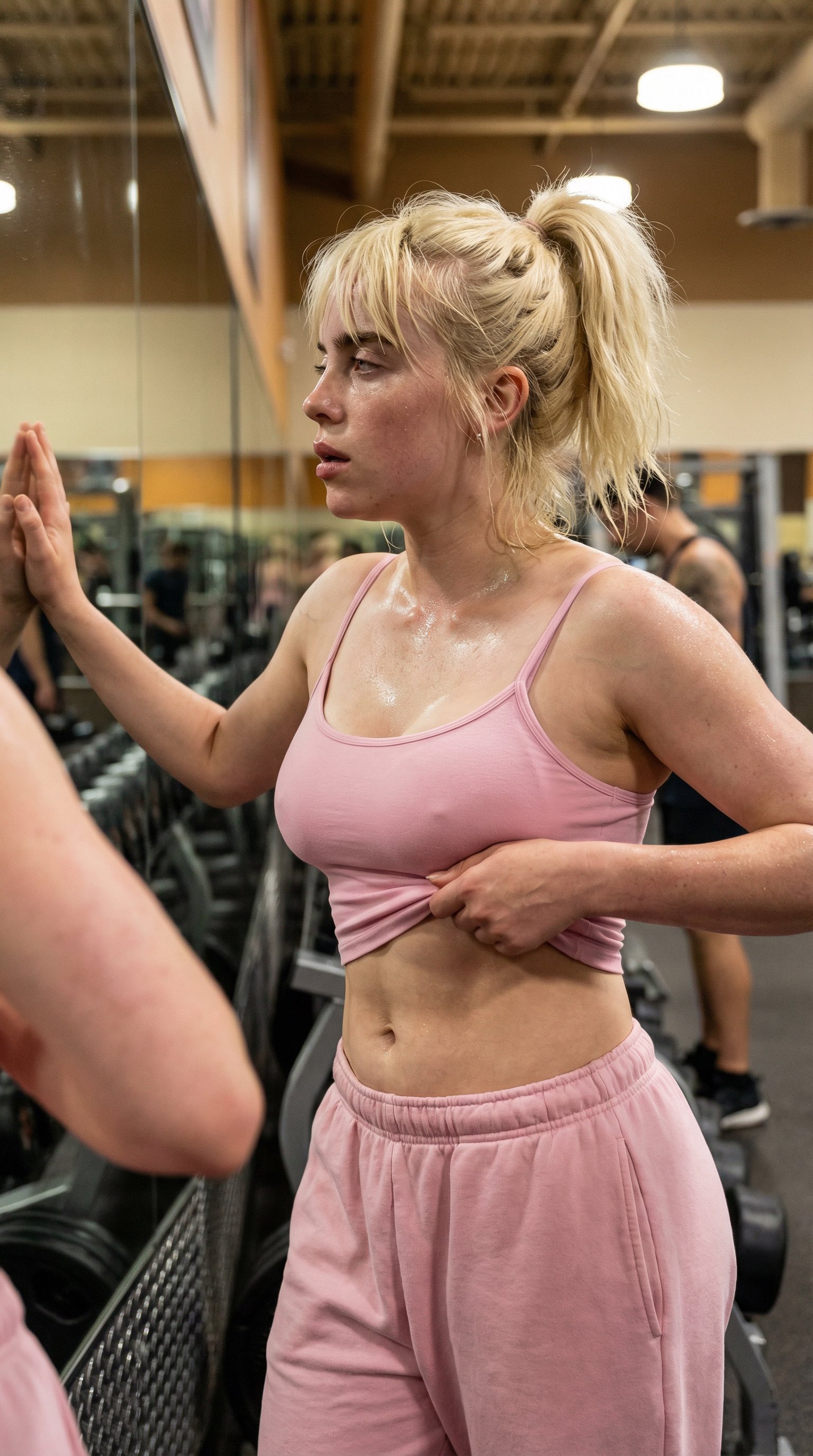 Billie Eilish健身房健身瞬间