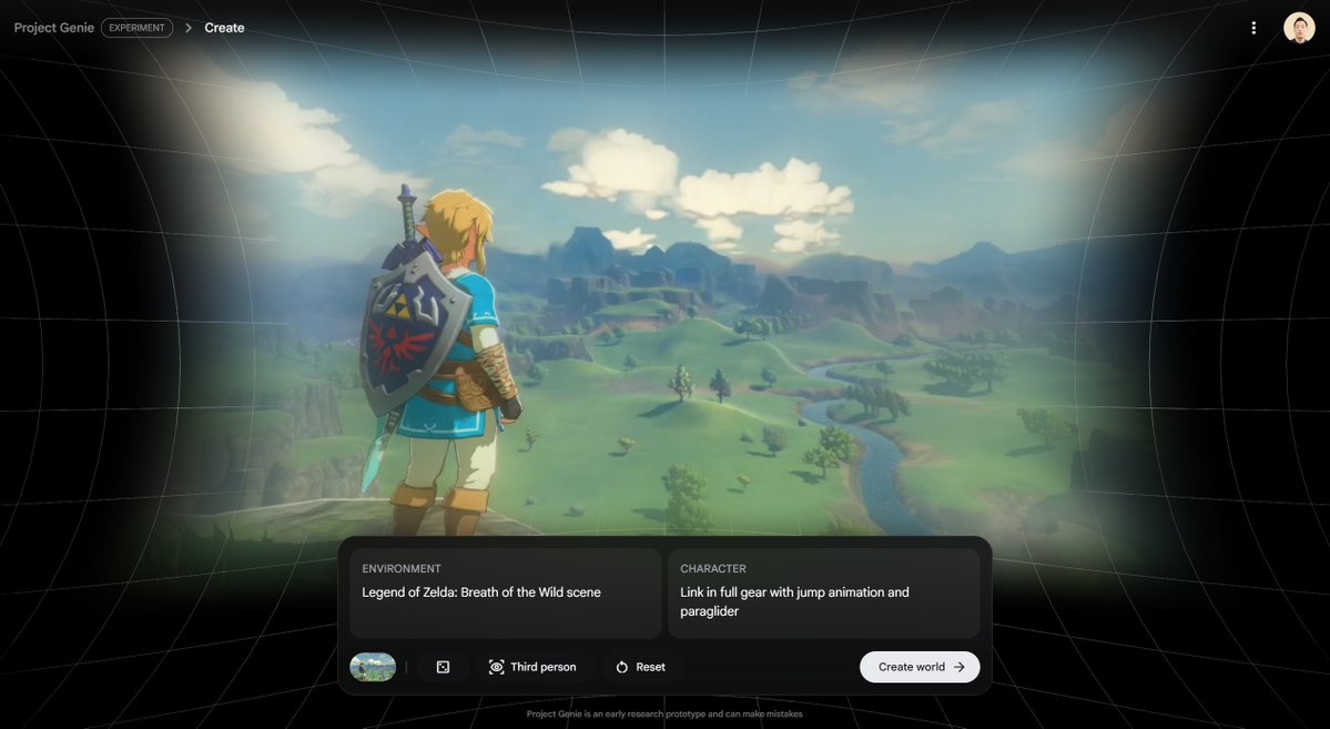 塞尔达传说：荒野之息 - 链锯顶部的海拉尔草原