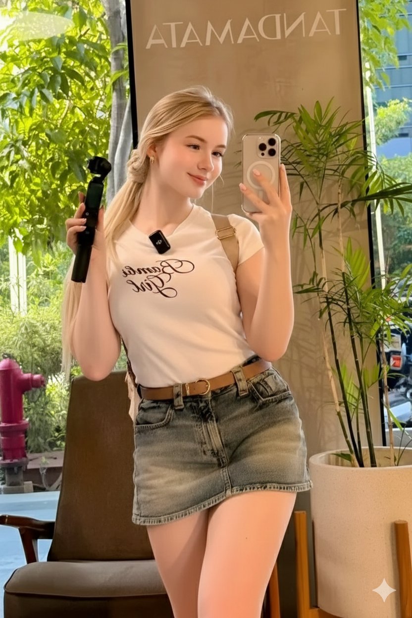 现代咖啡厅自拍