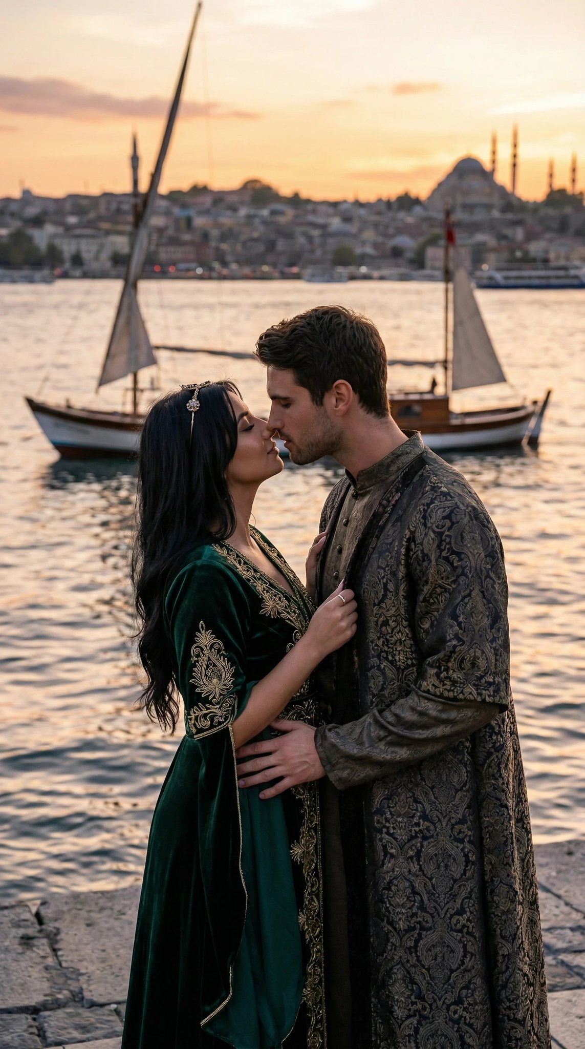 奥斯曼博斯普鲁斯海岸日落之吻