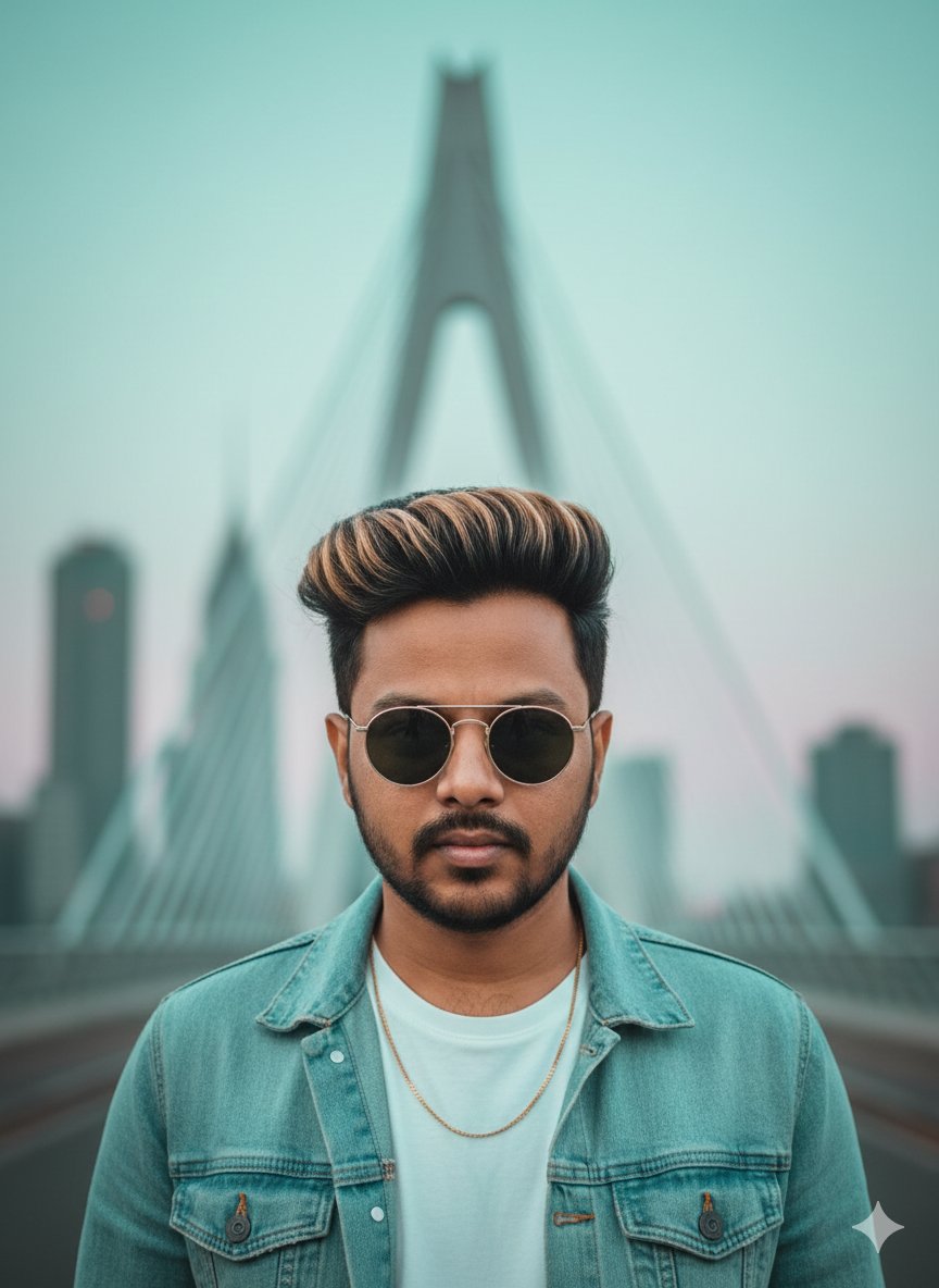 街头风格年轻男士肖像