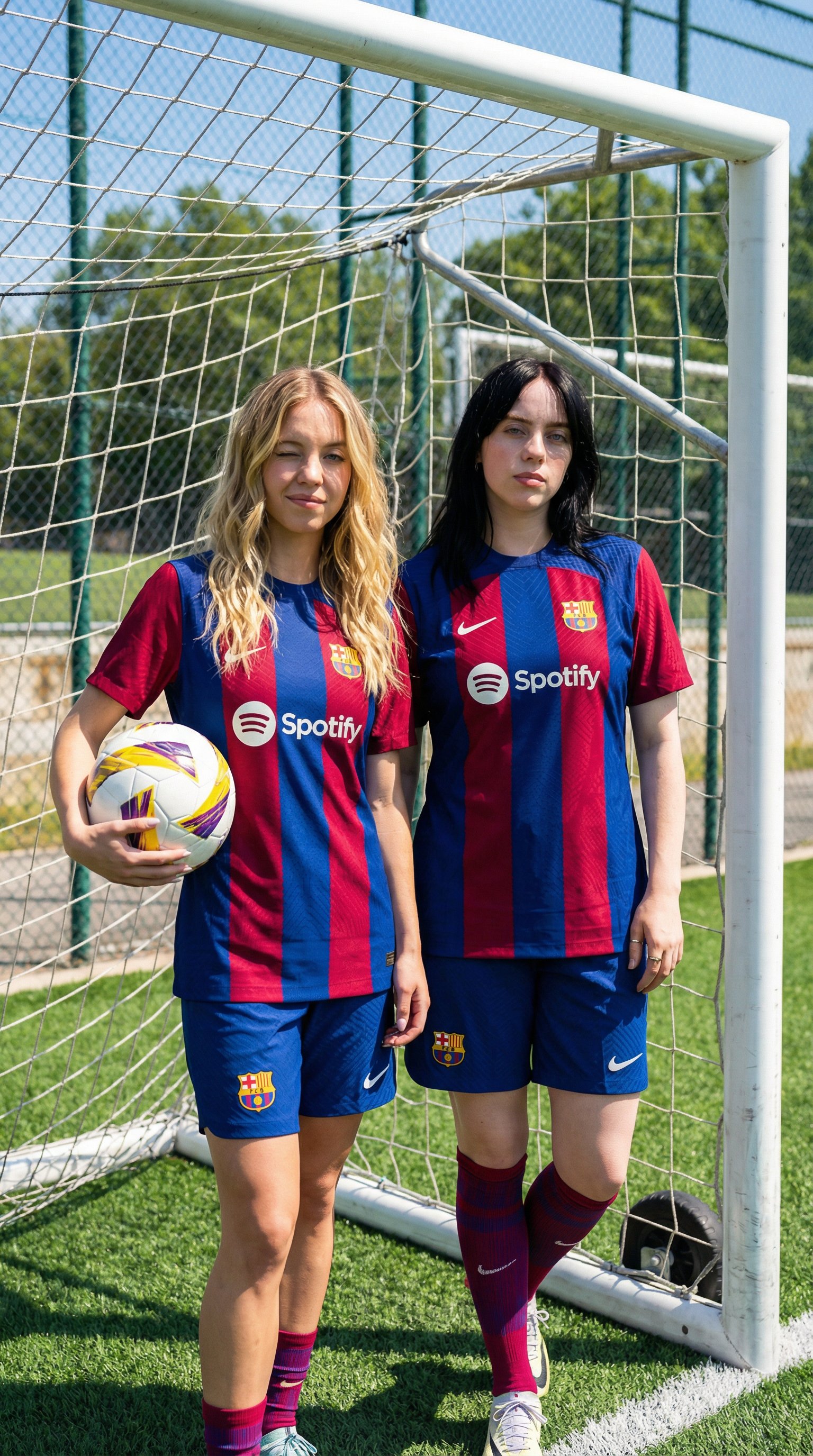 巴塞罗那风情的悉尼&middot;斯威尼与比莉&middot;艾利什💙❤️