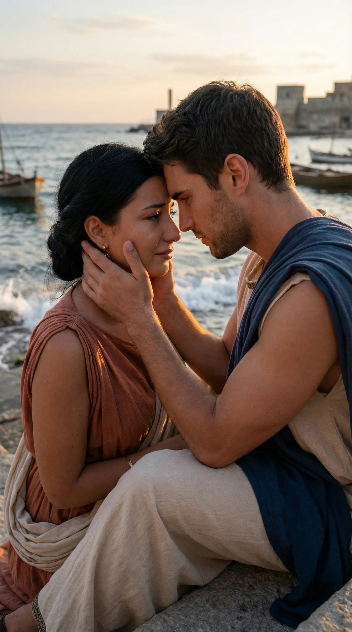 古典拜占庭海边石阶爱情故事