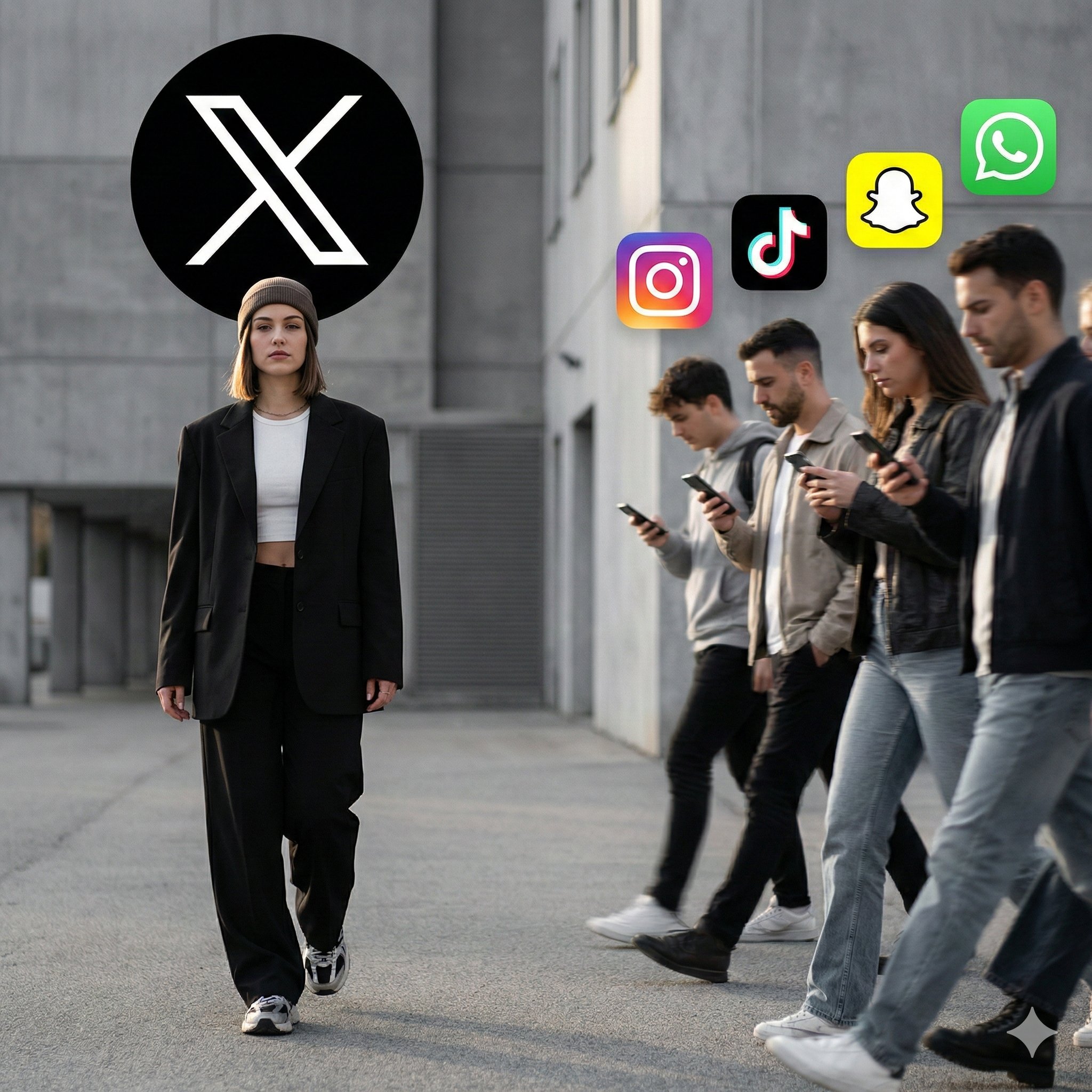 现代社交媒体文化象征的都市街头场景