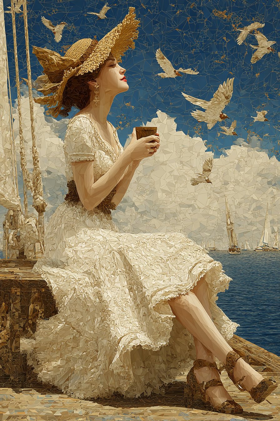 复古蕾丝裙优雅女性