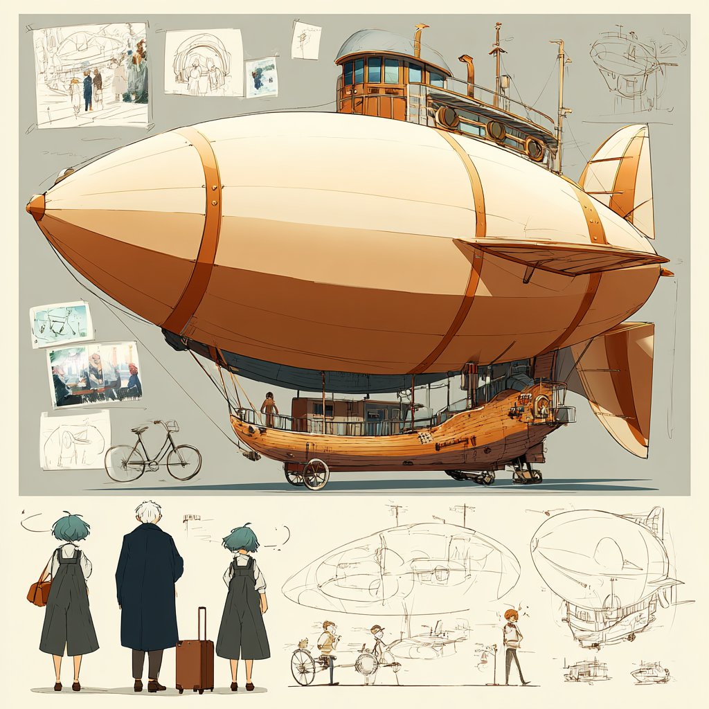 欧洲动漫与吉卜力风格融合的插画概念艺术