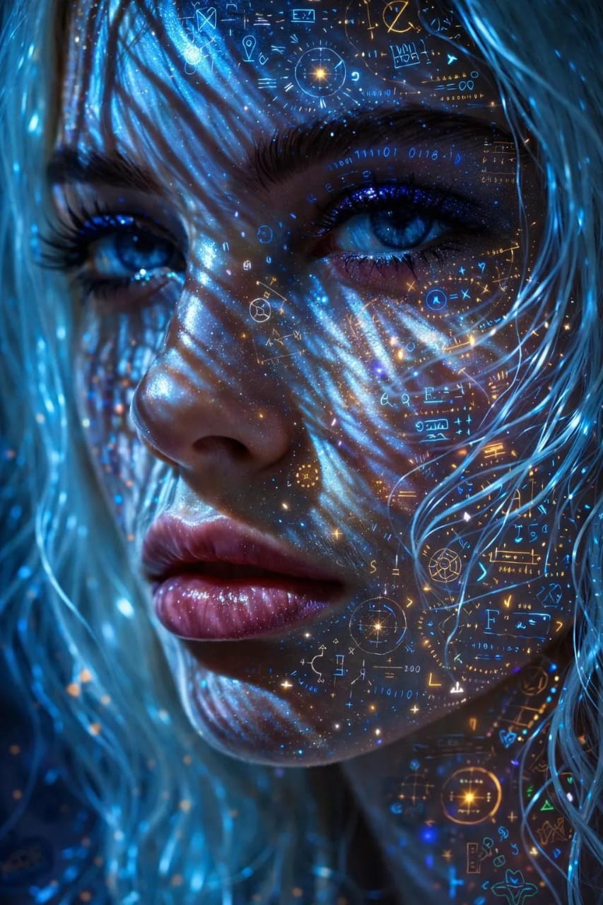 湿发年轻女性特写